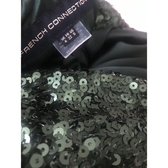 FRENCH CONNECTION Sequin Skater Party Dress In Green Size 0 - Picture 8 of 8